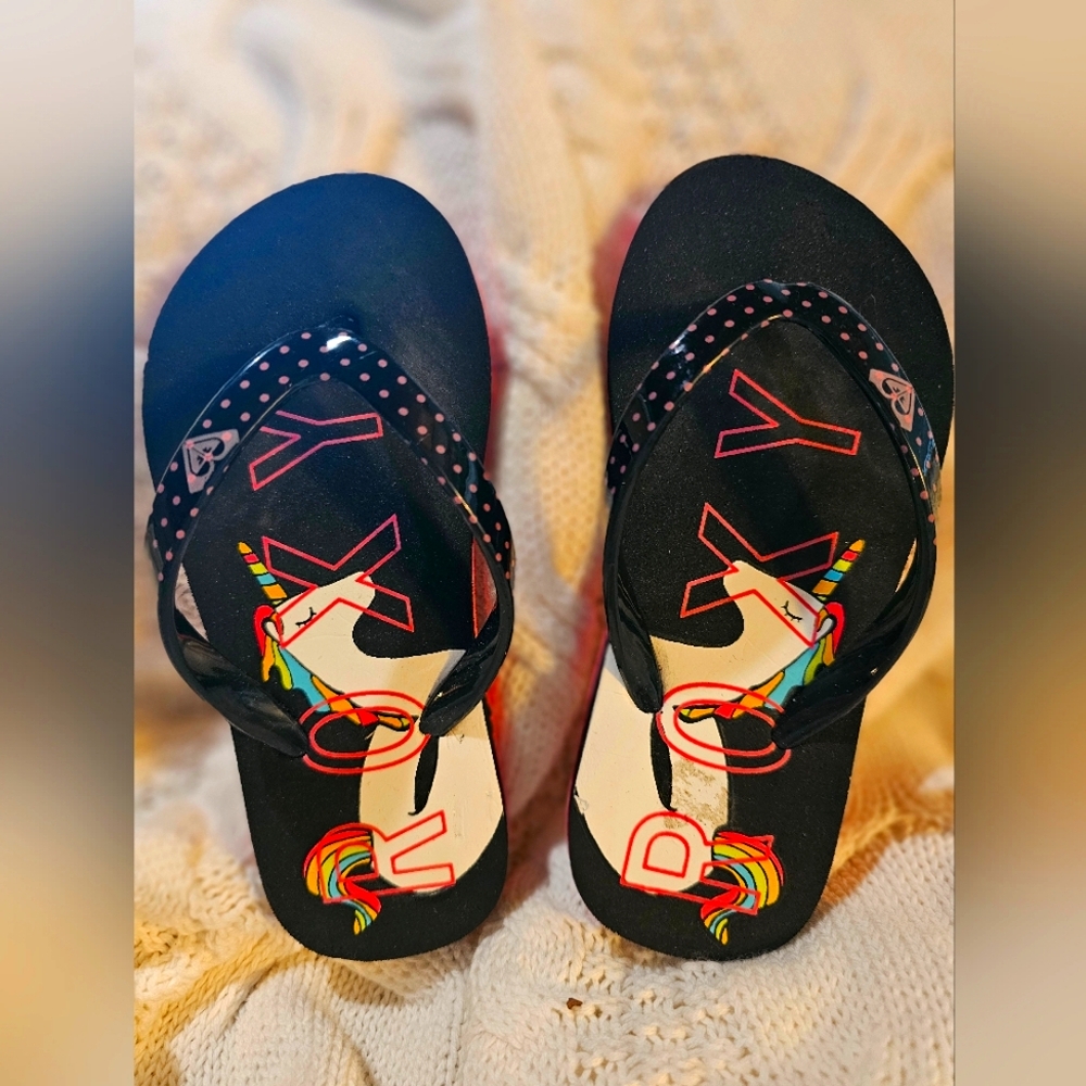 Girl's Roxy unicorn Flip-flops